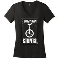 I Do My Own Stunts Bicycle Bike Accidents Broken Bone Injury Gift Women's V-Neck T-Shirt