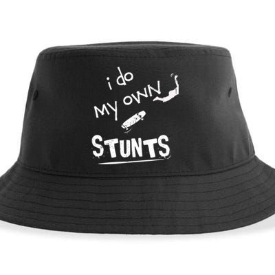 I Do My Own Stunts Funny Skiing Lover Gift Sustainable Bucket Hat