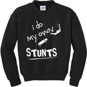 I Do My Own Stunts Funny Skiing Lover Gift Kids Sweatshirt