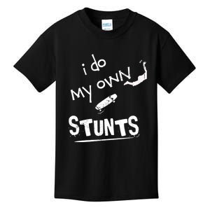 I Do My Own Stunts Funny Skiing Lover Gift Kids T-Shirt