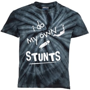 I Do My Own Stunts Funny Skiing Lover Gift Kids Tie-Dye T-Shirt