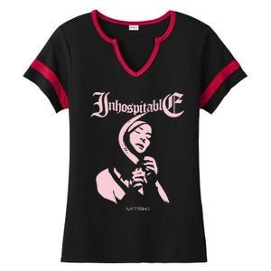 Inhospitable Death Metal Mitski Ladies Halftime Notch Neck Tee