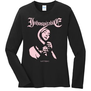 Inhospitable Death Metal Mitski Ladies Long Sleeve Shirt