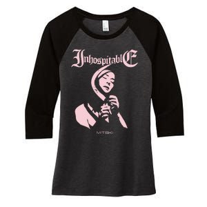 Inhospitable Death Metal Mitski Women's Tri-Blend 3/4-Sleeve Raglan Shirt