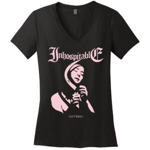 Inhospitable Death Metal Mitski Women's V-Neck T-Shirt