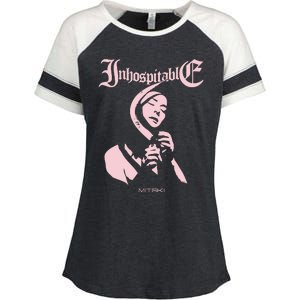 Inhospitable Death Metal Mitski Enza Ladies Jersey Colorblock Tee