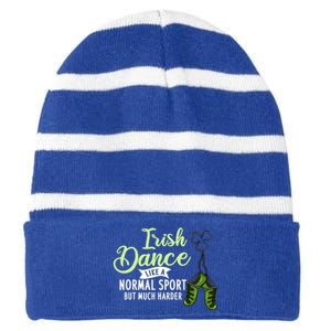 Irish Dancing Music Shoes Dancer Step Dance St Patrick Day Striped Beanie with Solid Band