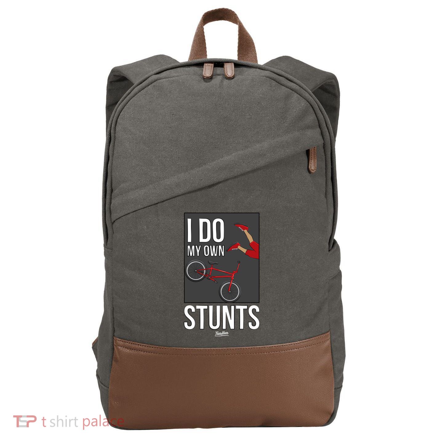 I Do My Own Stunts Bike I Do My Own Stunts Meaningful Gift Cotton Canvas Backpack