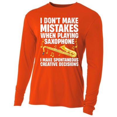 I Dont Make Mistakes When Playing Saxophone Funny Saxophone Marching Band Player Cooling Performance Long Sleeve Crew