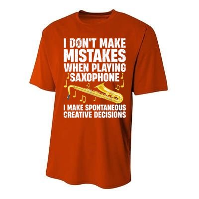 I Dont Make Mistakes When Playing Saxophone Funny Saxophone Marching Band Player Performance Sprint T-Shirt