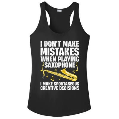 I Dont Make Mistakes When Playing Saxophone Funny Saxophone Marching Band Player Ladies PosiCharge Competitor Racerback Tank