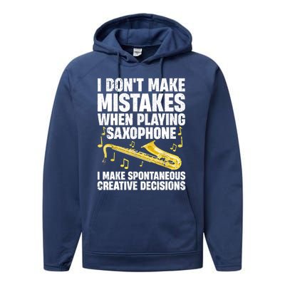 I Dont Make Mistakes When Playing Saxophone Funny Saxophone Marching Band Player Performance Fleece Hoodie