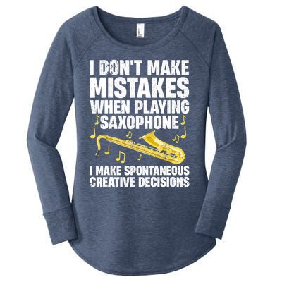 I Dont Make Mistakes When Playing Saxophone Funny Saxophone Marching Band Player Women's Perfect Tri Tunic Long Sleeve Shirt