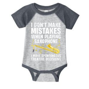 I Dont Make Mistakes When Playing Saxophone Funny Saxophone Marching Band Player Infant Baby Jersey Bodysuit