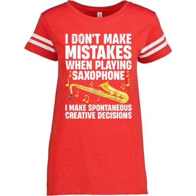 I Dont Make Mistakes When Playing Saxophone Funny Saxophone Marching Band Player Enza Ladies Jersey Football T-Shirt