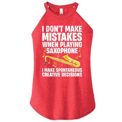 I Dont Make Mistakes When Playing Saxophone Funny Saxophone Marching Band Player Women’s Perfect Tri Rocker Tank