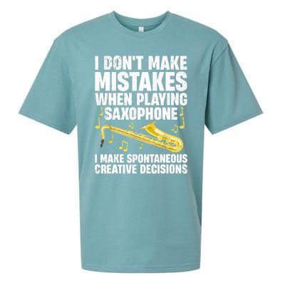 I Dont Make Mistakes When Playing Saxophone Funny Saxophone Marching Band Player Sueded Cloud Jersey T-Shirt