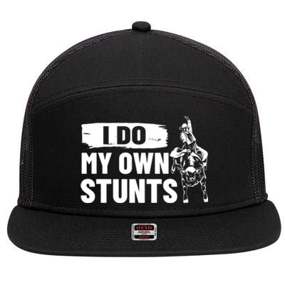 I Do My Own Stunts Funny Bull Fighting Lovers Costume Gift 7 Panel Mesh Trucker Snapback Hat