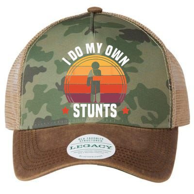I Do My Own Stunts Funny Get Well Broken Arm Injury Legacy Tie Dye Trucker Hat
