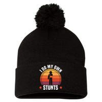 I Do My Own Stunts Funny Get Well Broken Arm Injury Pom Pom 12in Knit Beanie