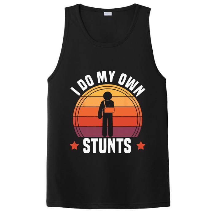 I Do My Own Stunts Funny Get Well Broken Arm Injury PosiCharge Competitor Tank