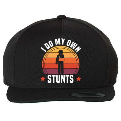 I Do My Own Stunts Funny Get Well Broken Arm Injury Wool Snapback Cap