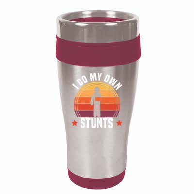 I Do My Own Stunts Funny Get Well Broken Arm Injury 16oz Travel Tumbler
