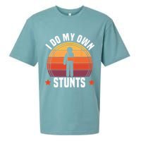 I Do My Own Stunts Funny Get Well Broken Arm Injury Sueded Cloud Jersey T-Shirt