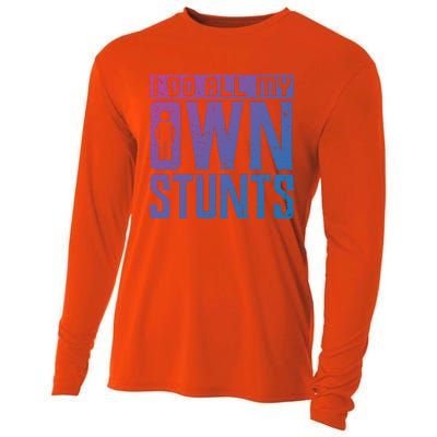 I Do My Own Stunts Broken Leg Joke For Clumsies Funny Gift Cooling Performance Long Sleeve Crew