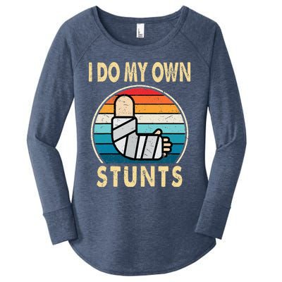 I Do My Own Stunts Broken Arm Injury Get Well Soon Women's Perfect Tri Tunic Long Sleeve Shirt