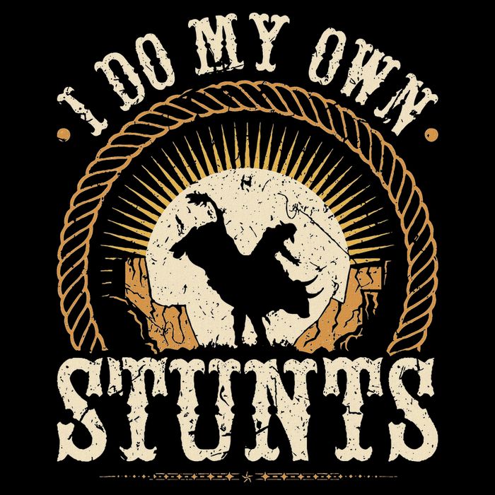 I Do My Own Stunts Bull Riding Rodeo Cowboy Bull Rider Cooling Performance Crew T-Shirt