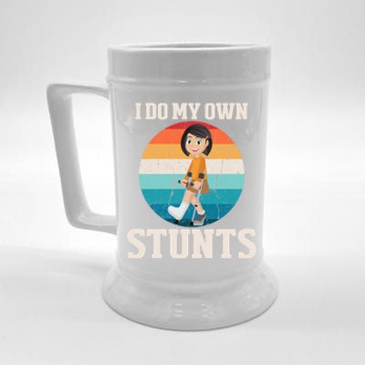 I Do My Own Stunts Broken Leg Get Well Soon Recovery Gift Beer Stein