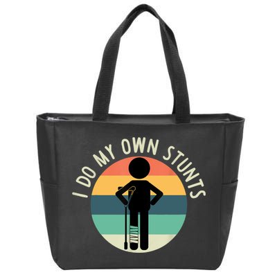 I Do My Own Stunts Get Well Gift Funny Injury Leg Zip Tote Bag