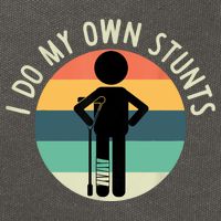 I Do My Own Stunts Get Well Gift Funny Injury Leg Cotton Canvas Backpack