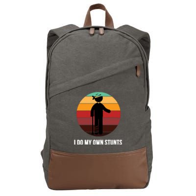 I Do My Own Stunts Get Well Gift Injury Leg Broken Arm Gift Cotton Canvas Backpack