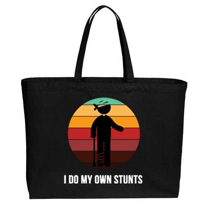 I Do My Own Stunts Get Well Gift Injury Leg Broken Arm Gift Cotton Canvas Jumbo Tote