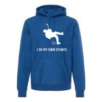 I Do My Own Stunts Hockey Funny Hockey Player Gift Premium Hoodie