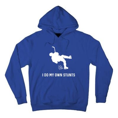 I Do My Own Stunts Hockey Funny Hockey Player Gift Tall Hoodie