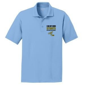 I Do My Own Stunts But Never Intentionally Funny Bike Lover Gift PosiCharge RacerMesh Polo