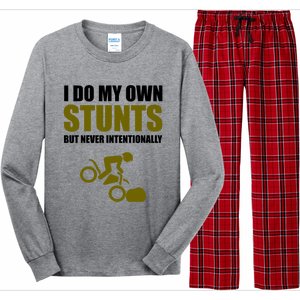 I Do My Own Stunts But Never Intentionally Funny Bike Lover Gift Long Sleeve Pajama Set