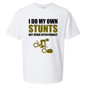 I Do My Own Stunts But Never Intentionally Funny Bike Lover Gift Sueded Cloud Jersey T-Shirt