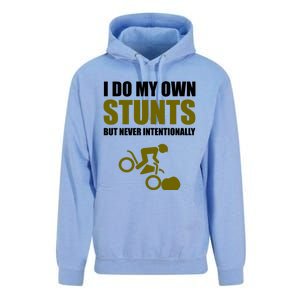 I Do My Own Stunts But Never Intentionally Funny Bike Lover Gift Unisex Surf Hoodie