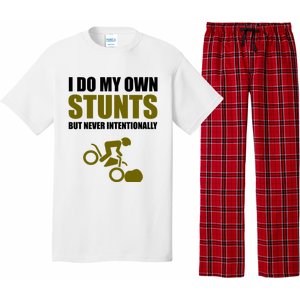 I Do My Own Stunts But Never Intentionally Funny Bike Lover Gift Pajama Set