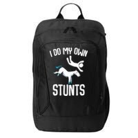 I Do My Own Stunts Get Well Gifts Funny Horse Riders Animal City Backpack