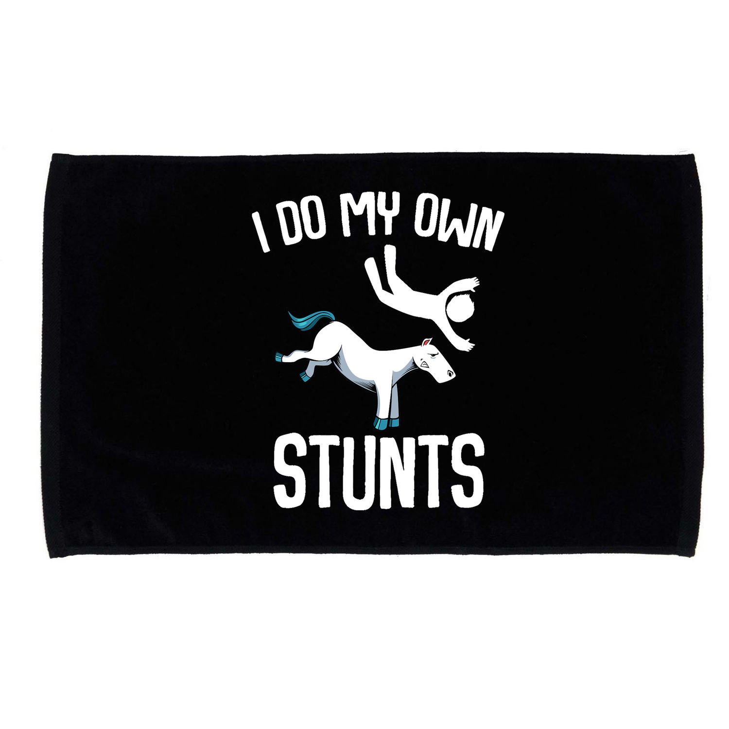 I Do My Own Stunts Get Well Gifts Funny Horse Riders Animal Microfiber Hand Towel