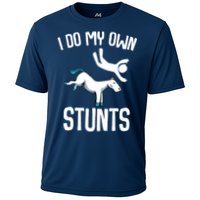 I Do My Own Stunts Get Well Gifts Funny Horse Riders Animal Cooling Performance Crew T-Shirt