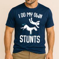 I Do My Own Stunts Get Well Gifts Funny Horse Riders Animal Cooling Performance Crew T-Shirt