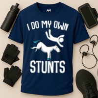 I Do My Own Stunts Get Well Gifts Funny Horse Riders Animal Cooling Performance Crew T-Shirt