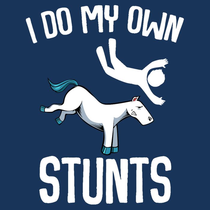 I Do My Own Stunts Get Well Gifts Funny Horse Riders Animal Cooling Performance Crew T-Shirt