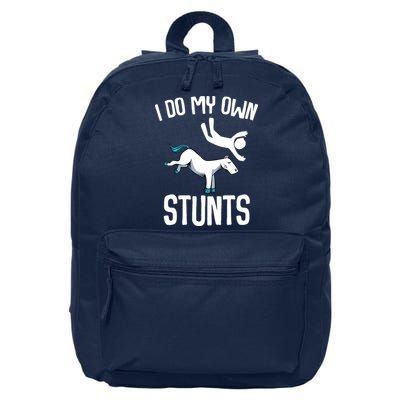 I Do My Own Stunts Get Well Gifts Funny Horse Riders Animal 16 in Basic Backpack